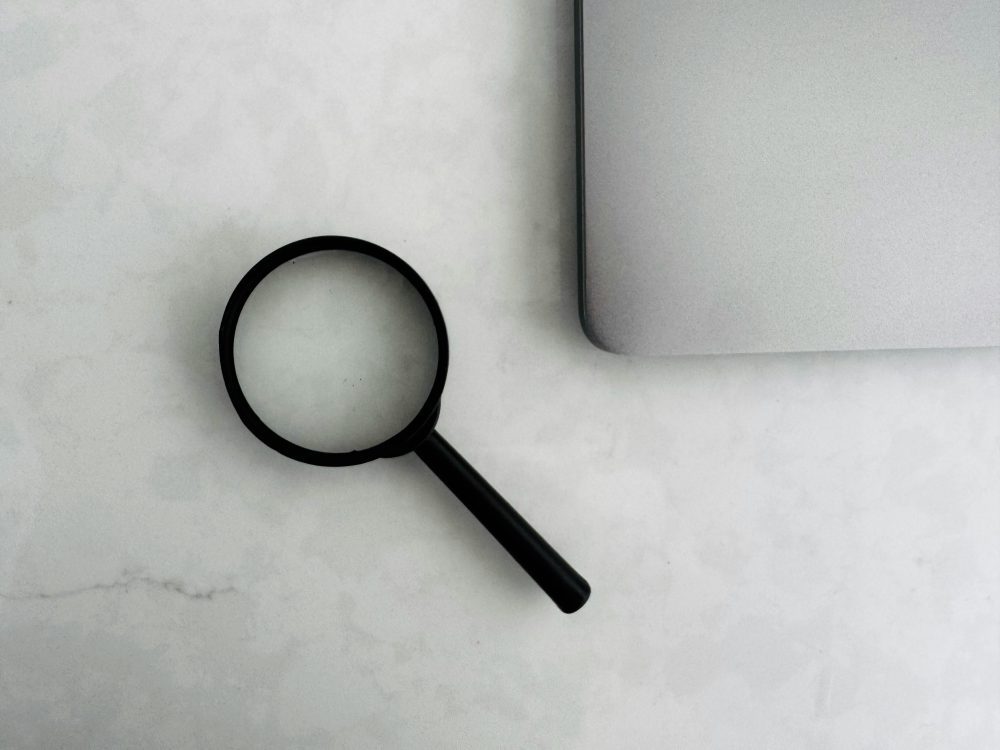 Magnify glass on a table